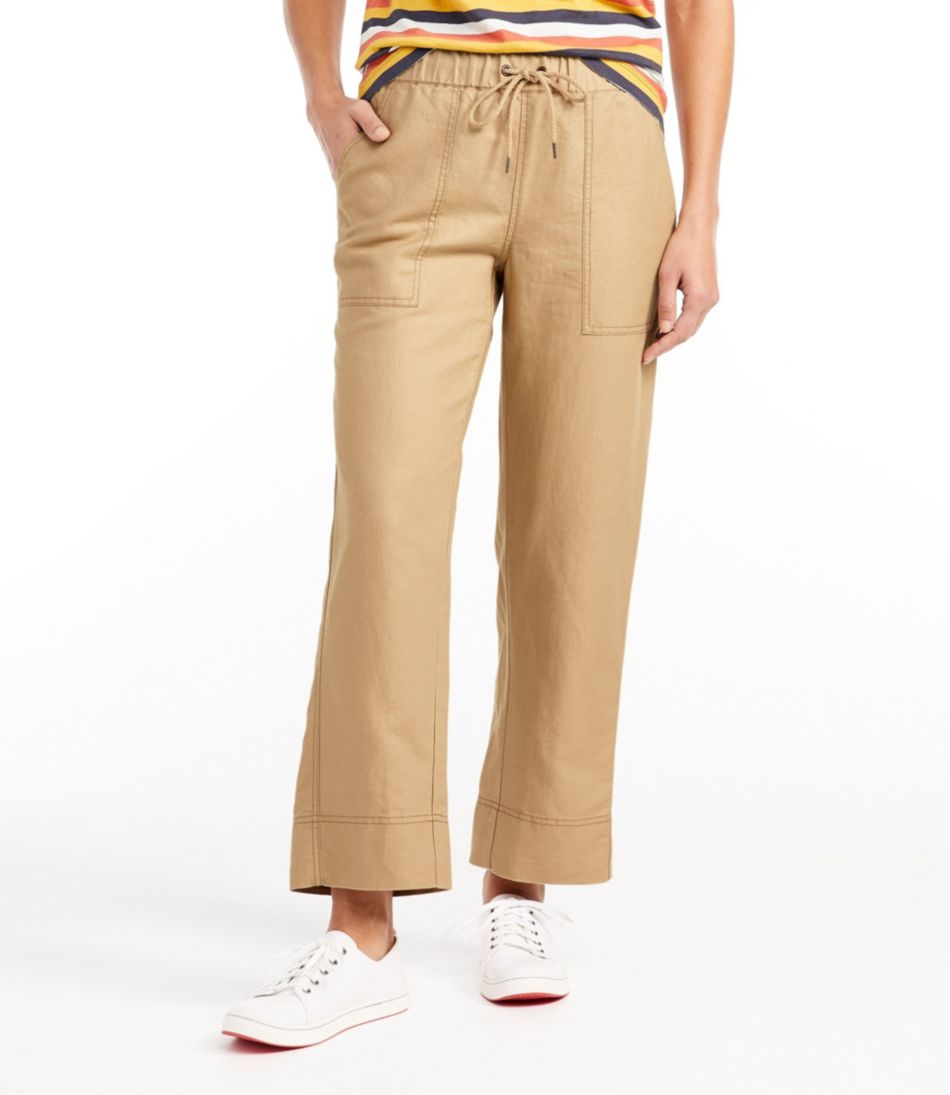 Women's Signature Linen/Cotton Pull-on Camp Pants, Wide-Leg | Pants ...
