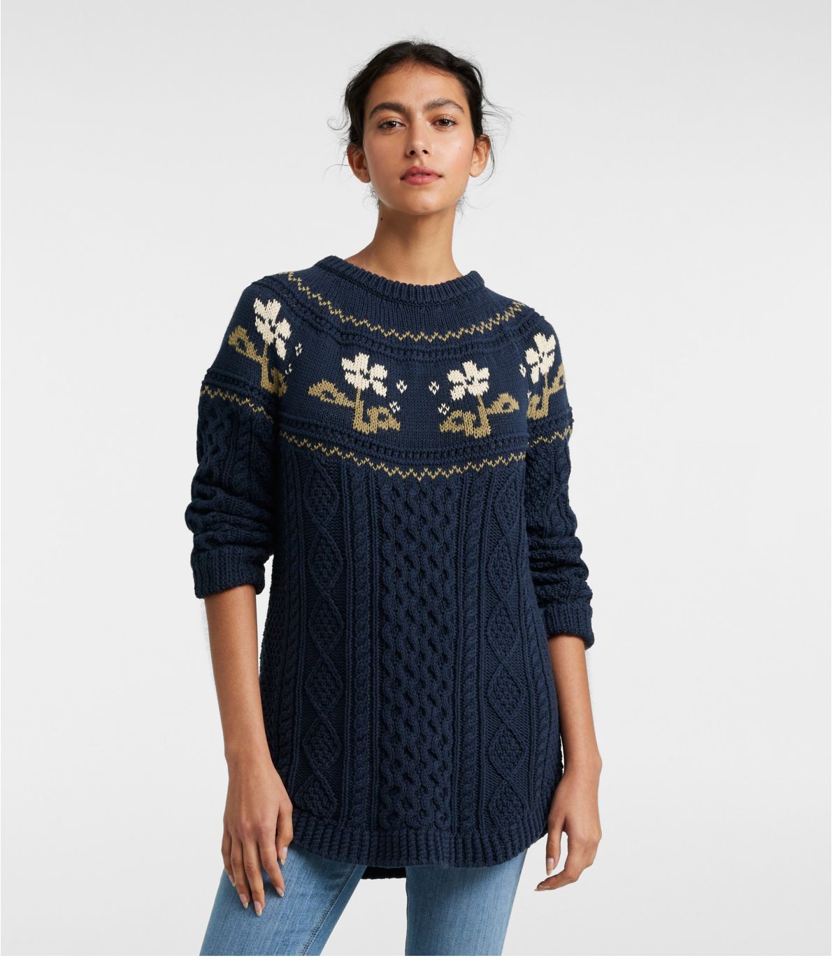 Women's Signature Cotton Fisherman Tunic Sweater, Fair Isle at L.L. Bean