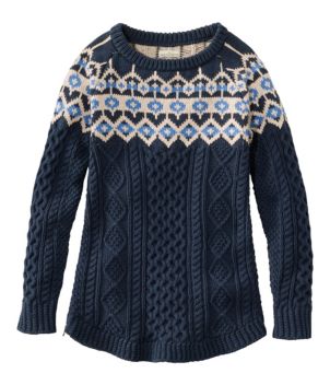 Women's Signature Cotton Fisherman Tunic Sweater, Fair Isle