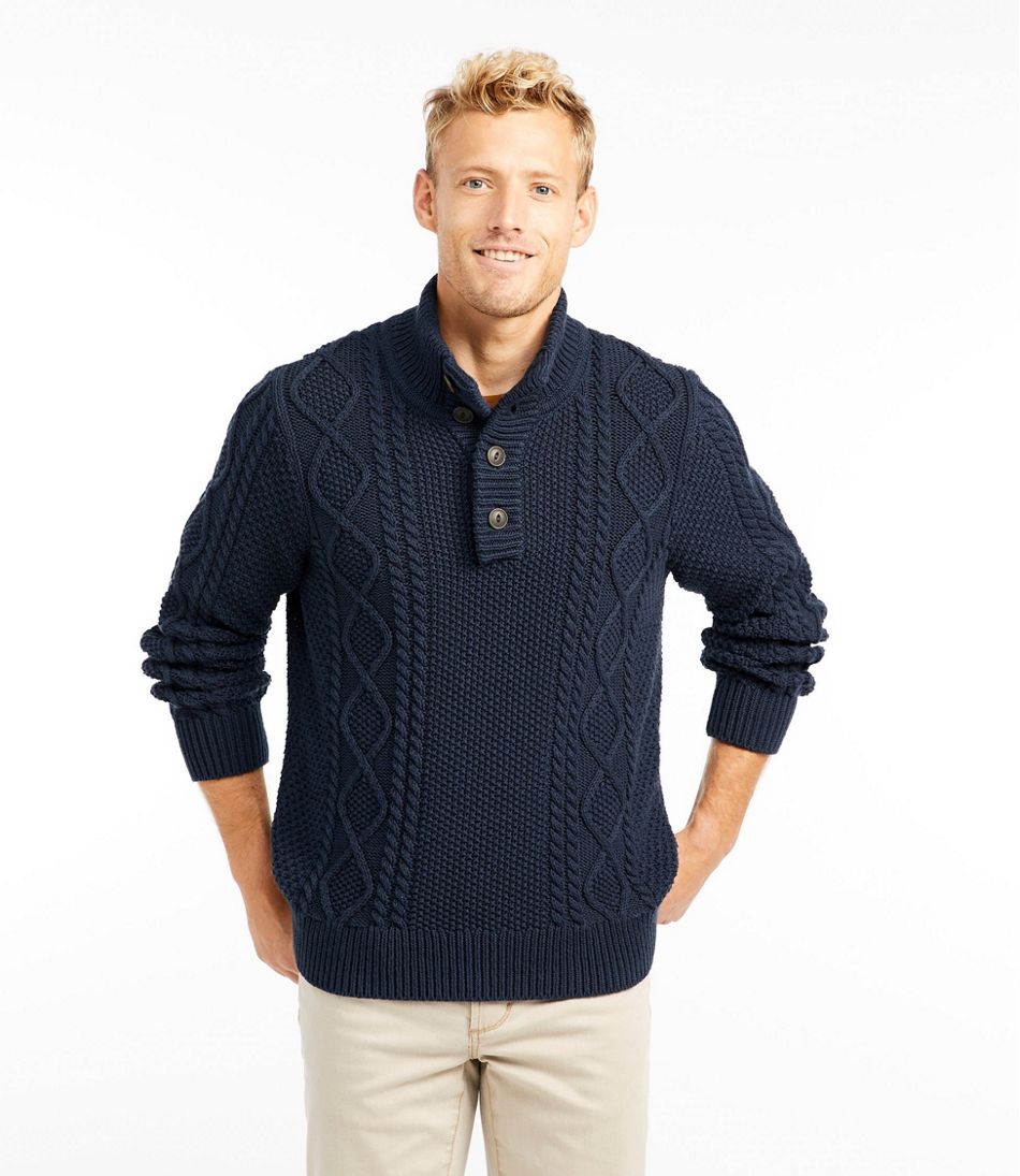 Men's Signature Cotton Fisherman Sweater, Henley | Sweaters at L.L.Bean