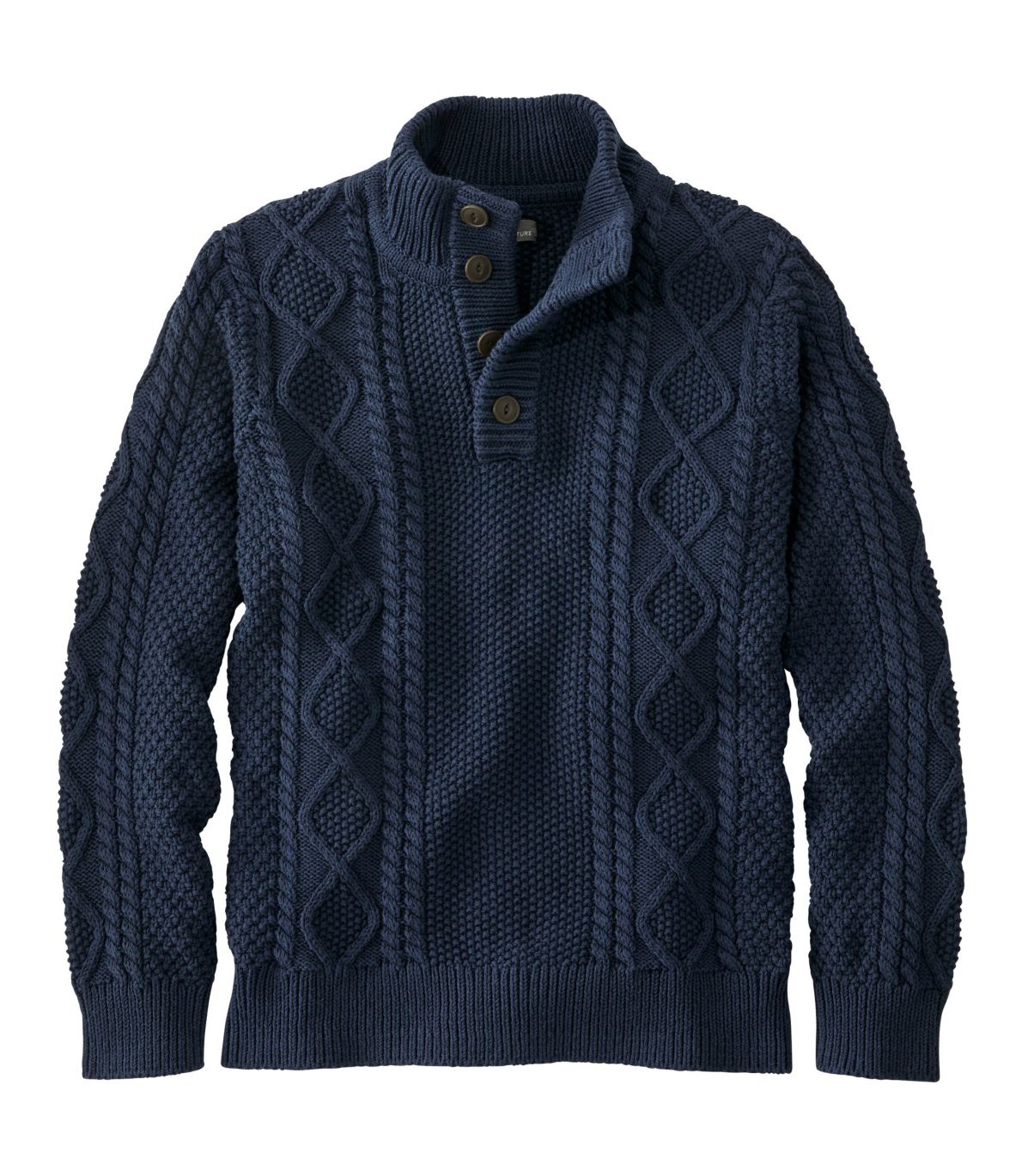 Men's Signature Cotton Fisherman Sweater, Henley