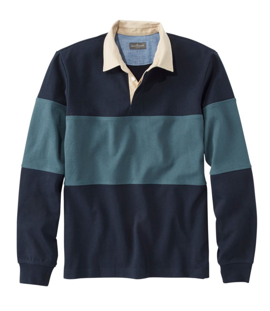 long sleeve striped rugby shirt