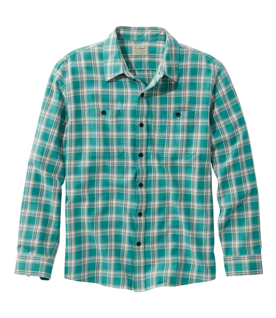 Men's Lakewashed Twill Shirt, Traditional Fit, Plaid Regular | Shirts ...