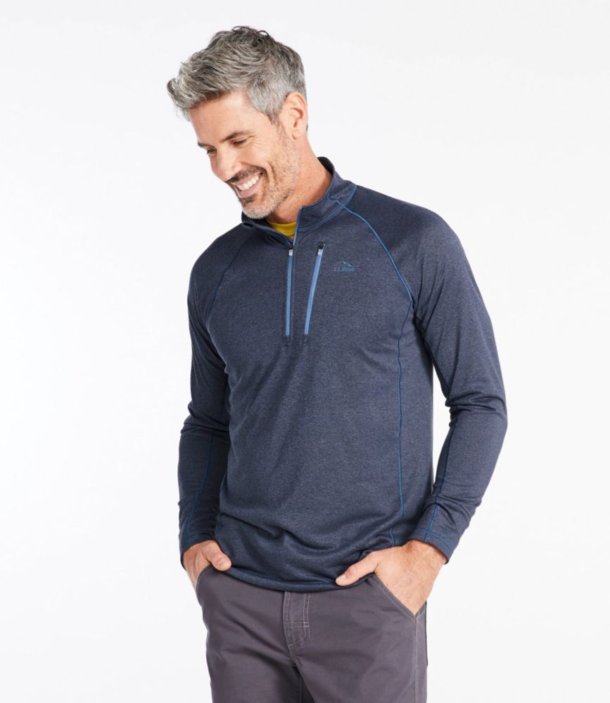 Men's Bean's Quick Dry Trail Tee 1/4 Zip, Carbon Navy, small image number 2