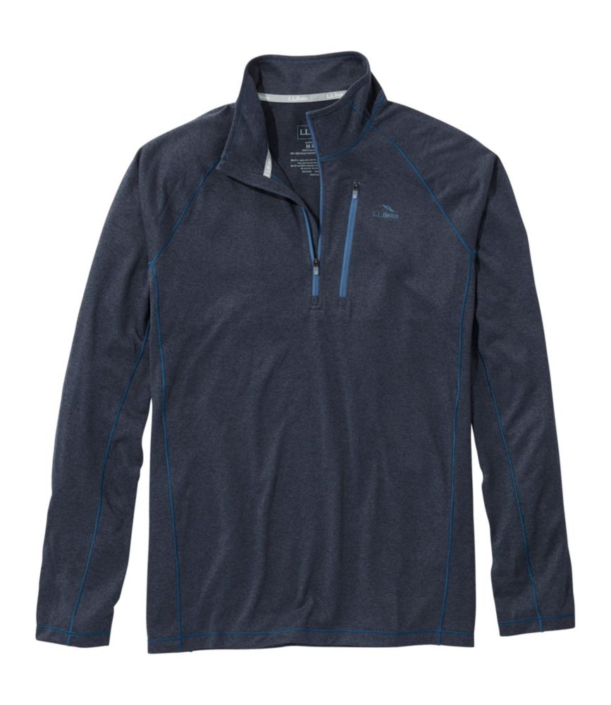 Men's Bean's Quick Dry Trail Tee 1/4 Zip, Carbon Navy, small image number 1