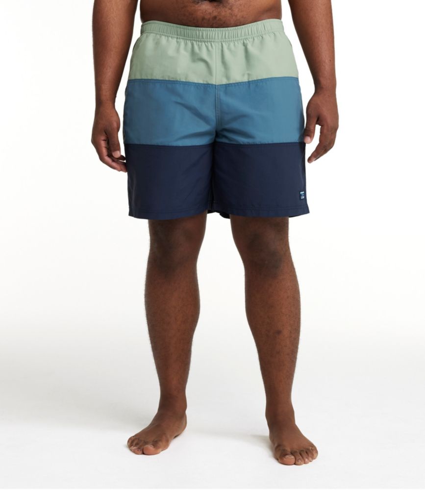 Men's Classic Supplex Sport Shorts, Colorblock, 8", Faded Sage/Iron Blue/Navy, small image number 4