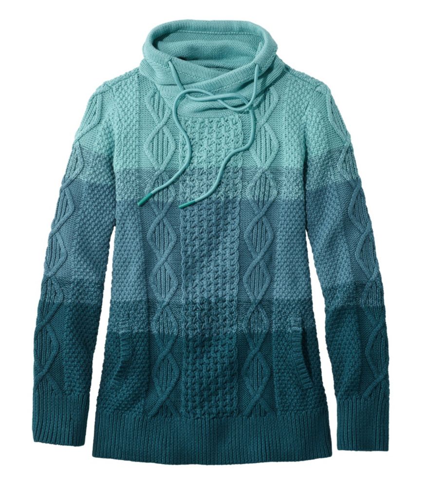 Women's Signature Cotton Funnelneck Sweater, Colorblock, , small image number 4