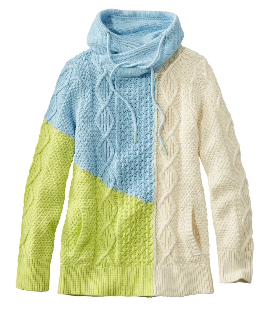 Women's Signature Cotton Funnelneck Sweater, Colorblock, , small image number 4