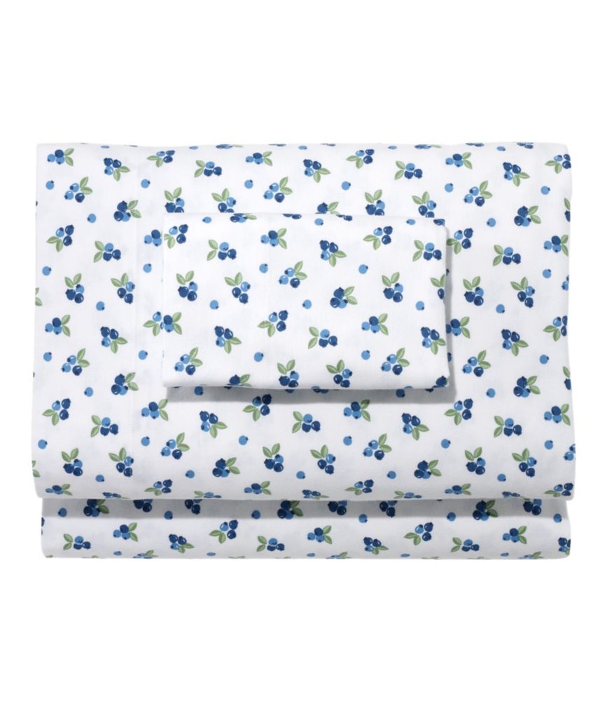 Blueberry Flannel Sheet Collection, White, small image number 1