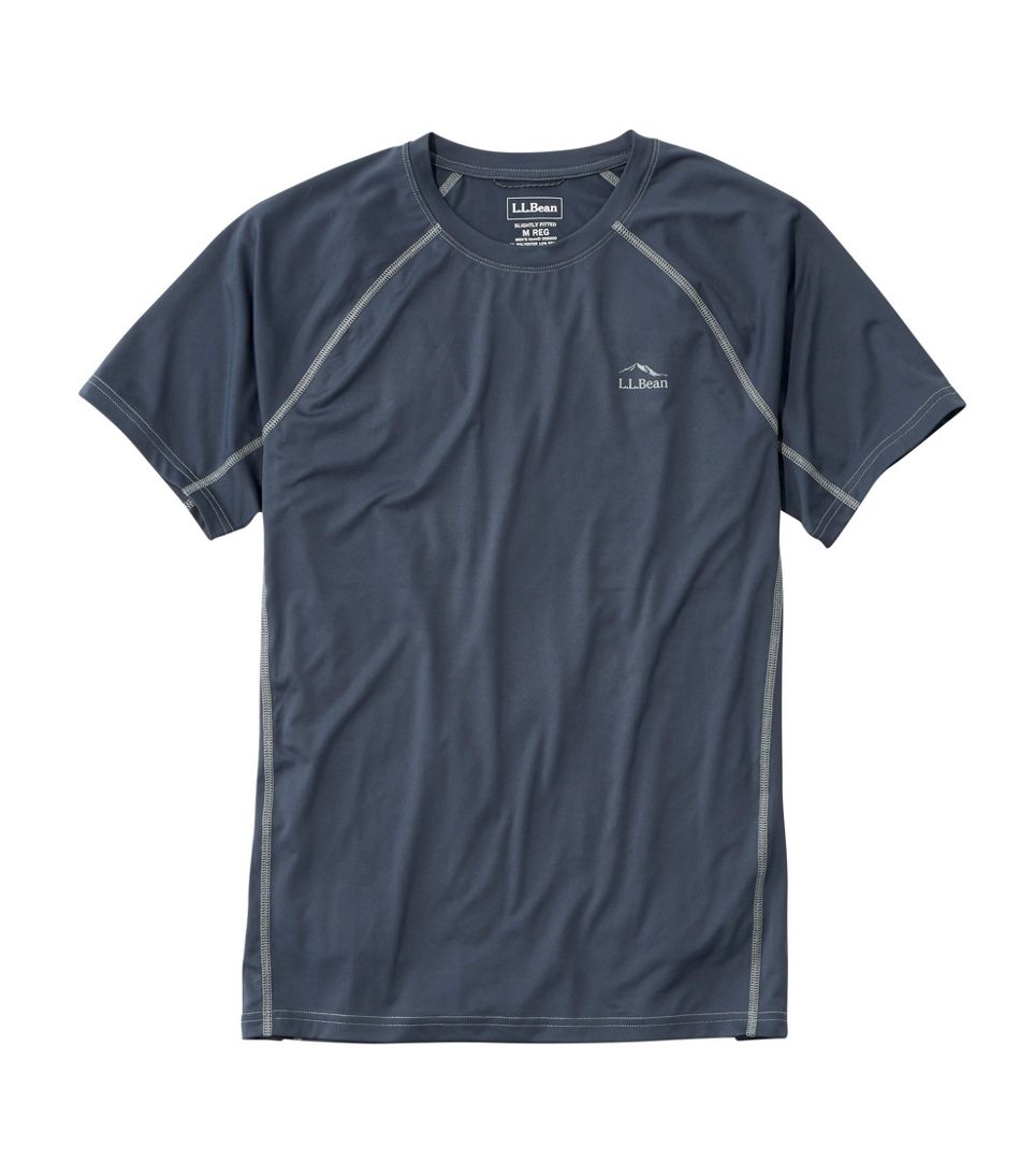 L.L.Bean Swift River Cooling Sun Shirt Short Sleeve - Tall Men's Swimwear Carbon Navy : 3XT