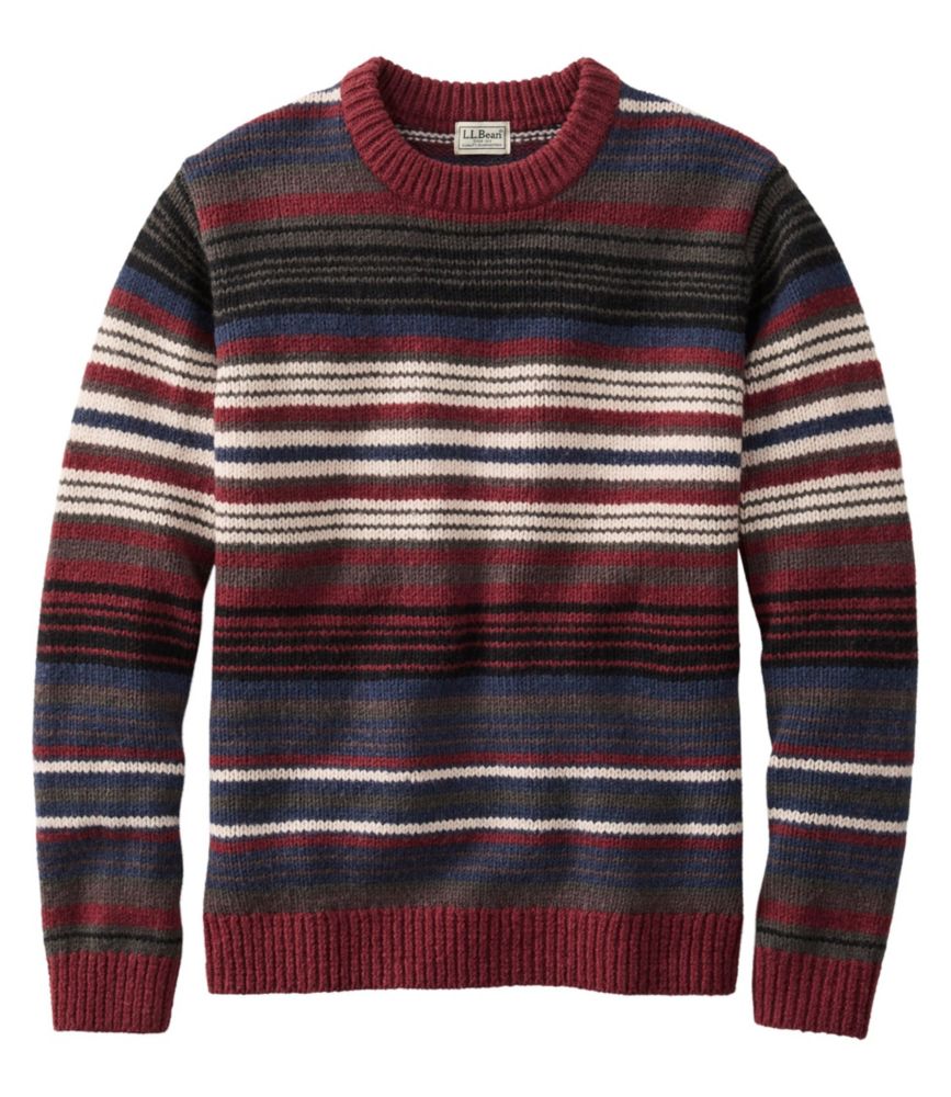 Men's Bean's Classic Ragg Wool Sweater, Crewneck, Stripe Regular ...