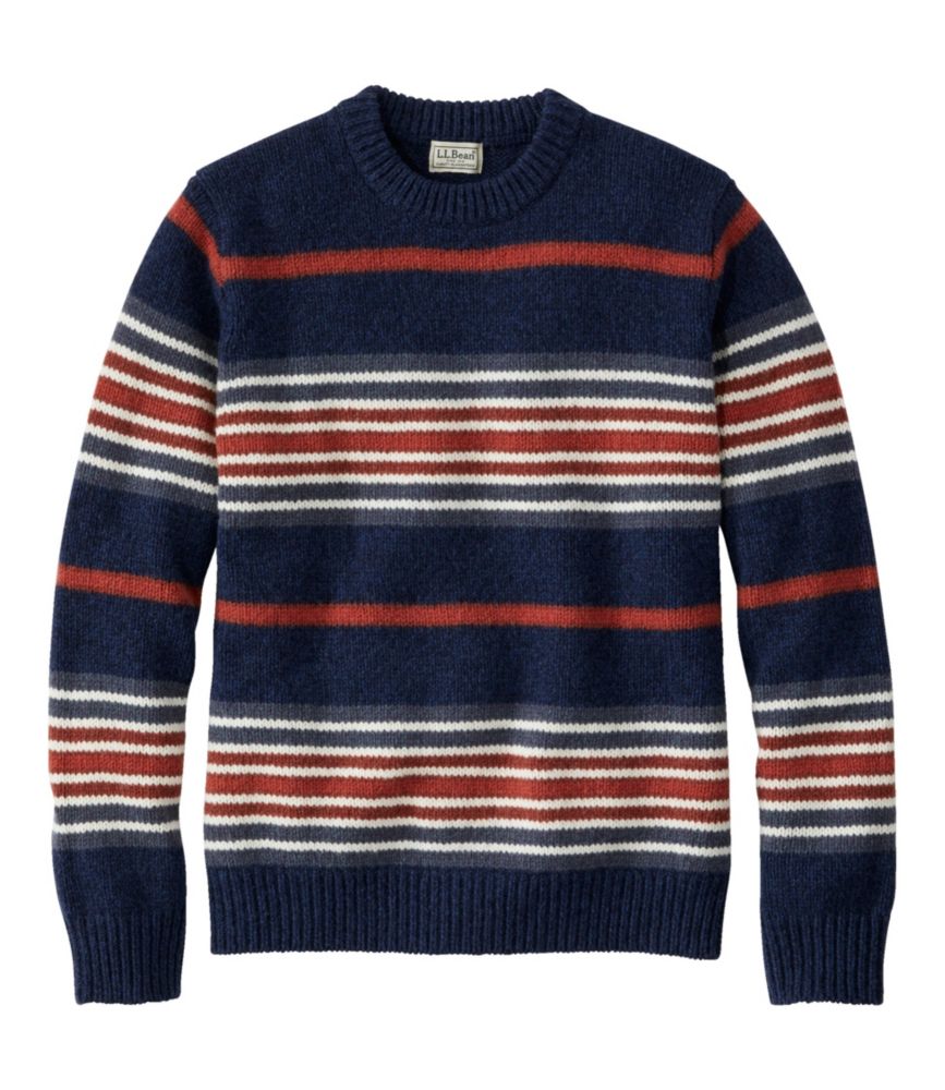 Men s Bean s Classic Ragg Wool Sweater Crewneck Stripe