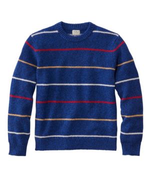 Men's Bean's Classic Ragg Wool Sweater, Crewneck, Stripe Regular