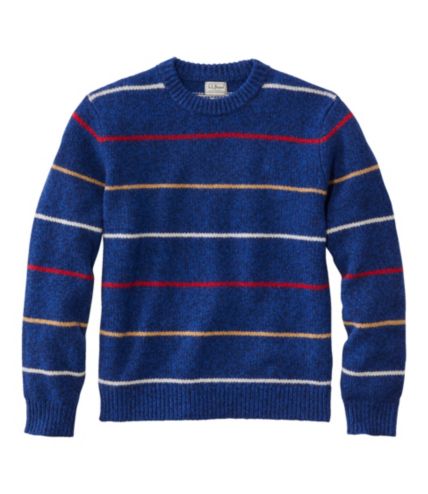 Men's Bean's Classic Ragg Wool Sweater, Crewneck, Stripe Regular