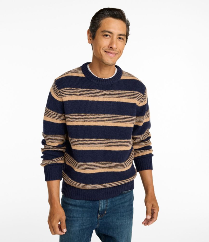 Men's Bean's Classic Ragg Wool Sweater, Crewneck, Stripe