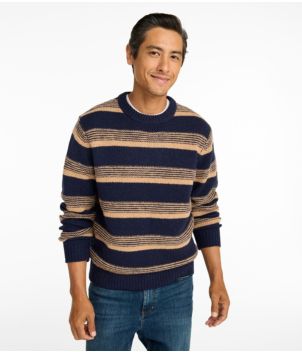 Men's Bean's Classic Ragg Wool Sweater, Crewneck, Stripe