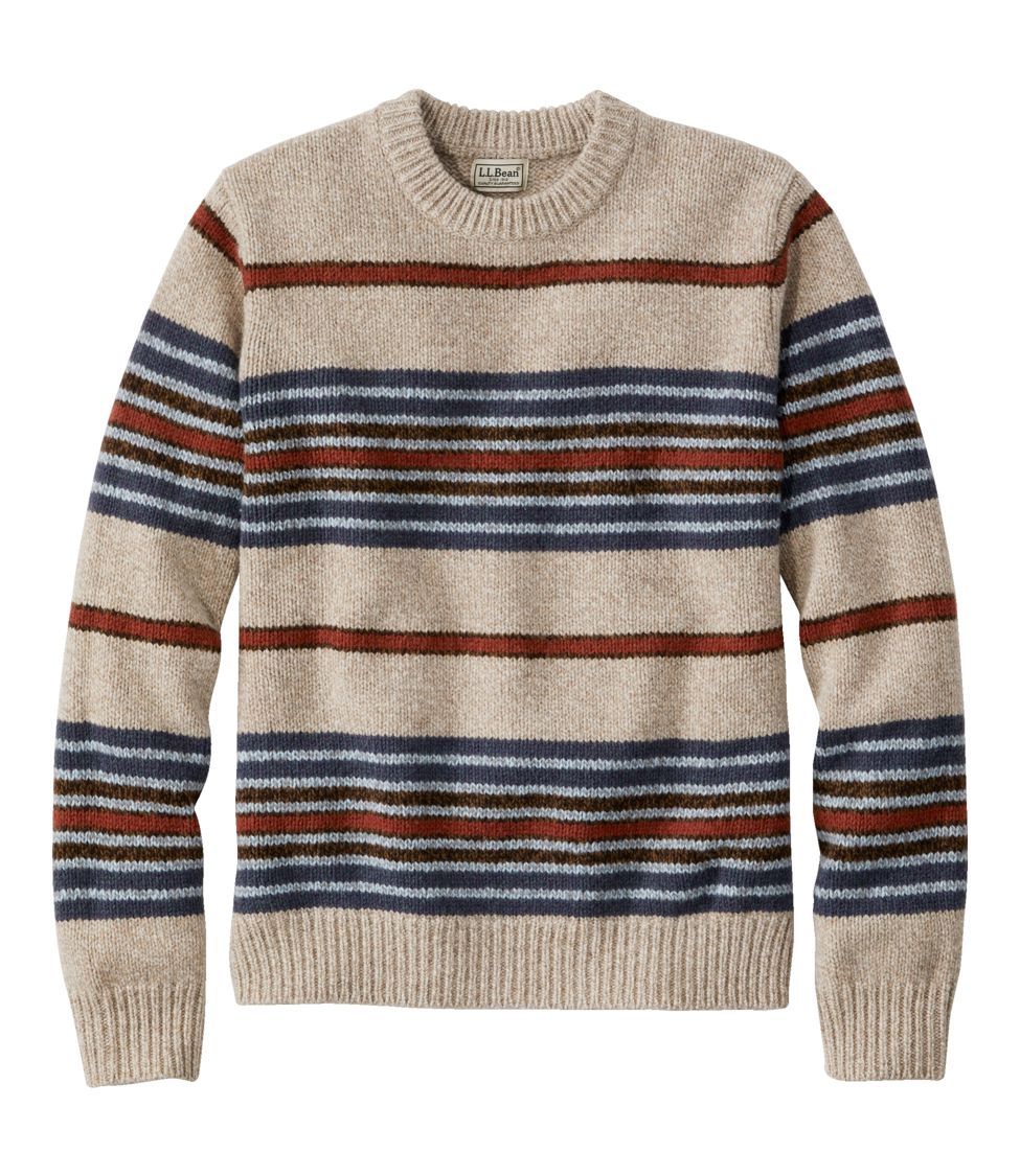 Men s Bean s Classic Ragg Wool Sweater Crewneck Stripe at L.L. Bean