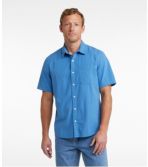 Men's Organic Cotton Seersucker Shirt, Short-Sleeve, Slightly Fitted, Plaid