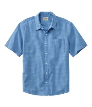 Men's Organic Cotton Seersucker Shirt, Short-Sleeve, Slightly Fitted, Plaid