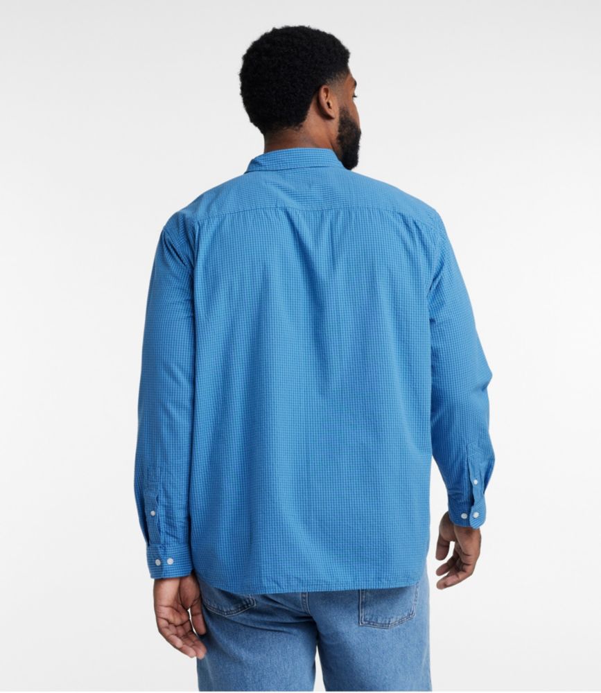 Men's Organic Cotton Seersucker Shirt, Long-Sleeve, Traditional Fit, Plaid, , small image number 5