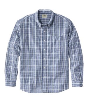 Men's Organic Cotton Seersucker Shirt, Long-Sleeve, Traditional Fit, Plaid