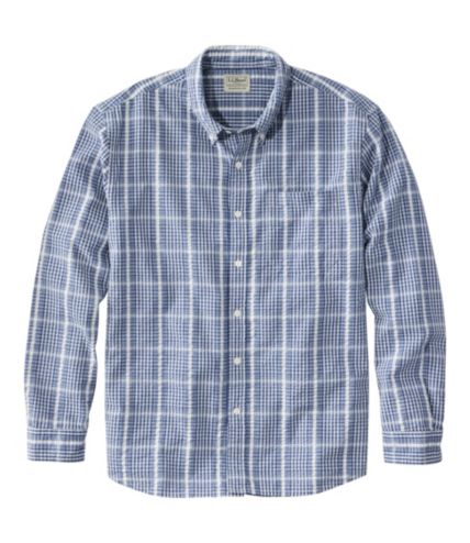 Men's Organic Cotton Seersucker Shirt, Long-Sleeve, Traditional Fit ...