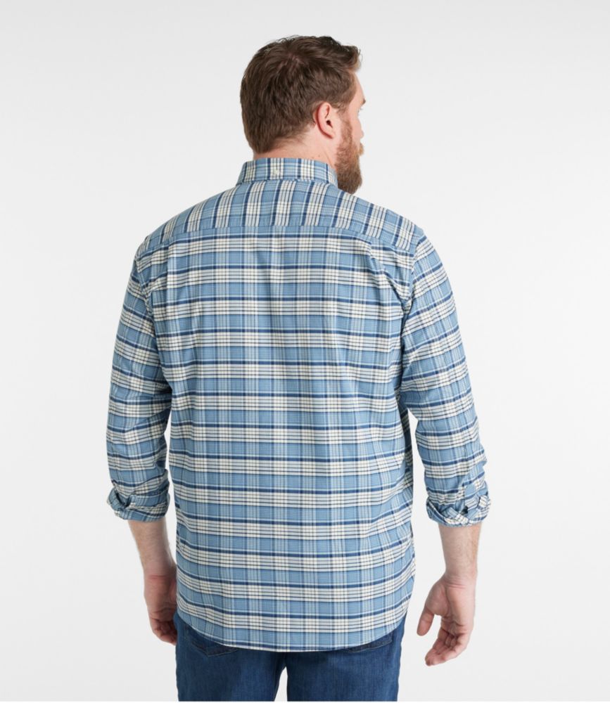 Men's Comfort Stretch® Oxford Shirt, Traditional Untucked Fit, Plaid, Bayside Blue, small image number 5