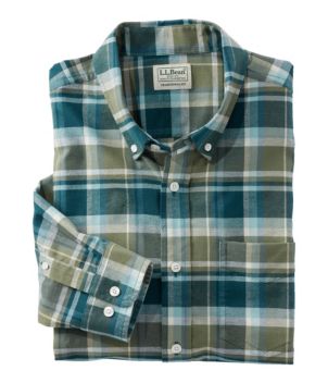 Men's Comfort Stretch Oxford Shirt, Traditional Untucked Fit, Plaid