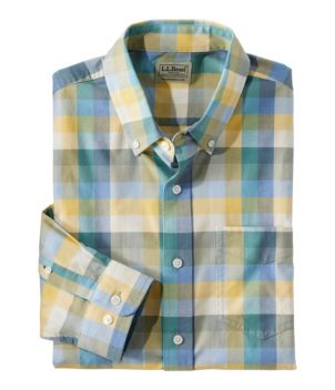 Men's Comfort Stretch® Oxford Shirt, Traditional Untucked Fit, Plaid
