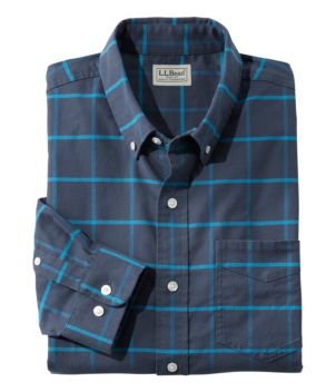 Men's Comfort Stretch Oxford Shirt, Traditional Untucked Fit, Plaid