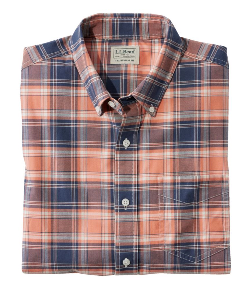 Men's Comfort Stretch® Oxford Shirt, Traditional Untucked Fit, Plaid