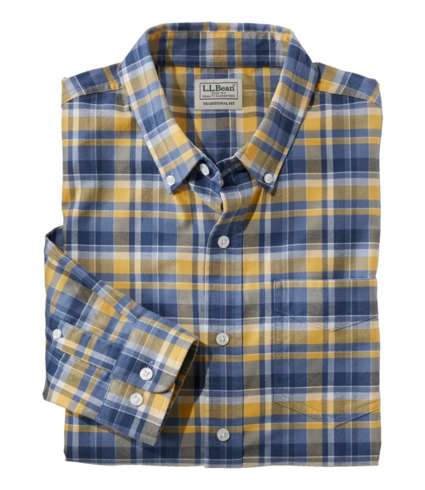 Men's Comfort Stretch® Oxford Shirt, Traditional Untucked Fit, Plaid