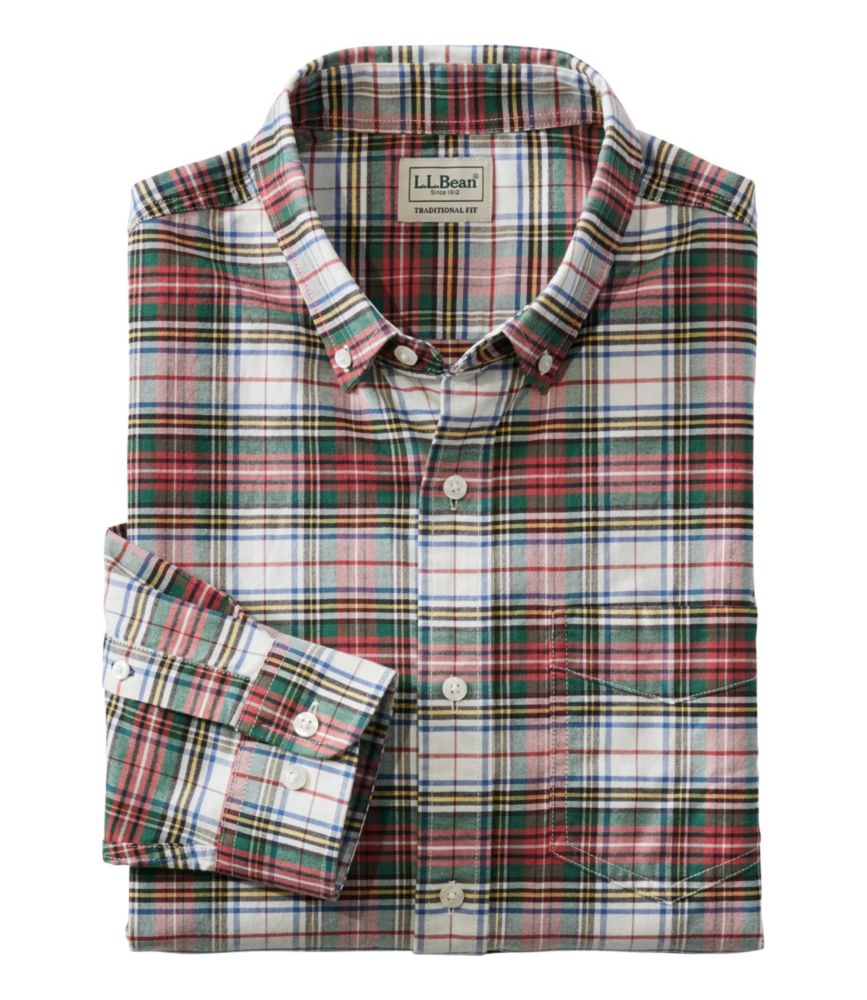 Men's Comfort Stretch® Oxford Shirt, Traditional Untucked Fit, Plaid