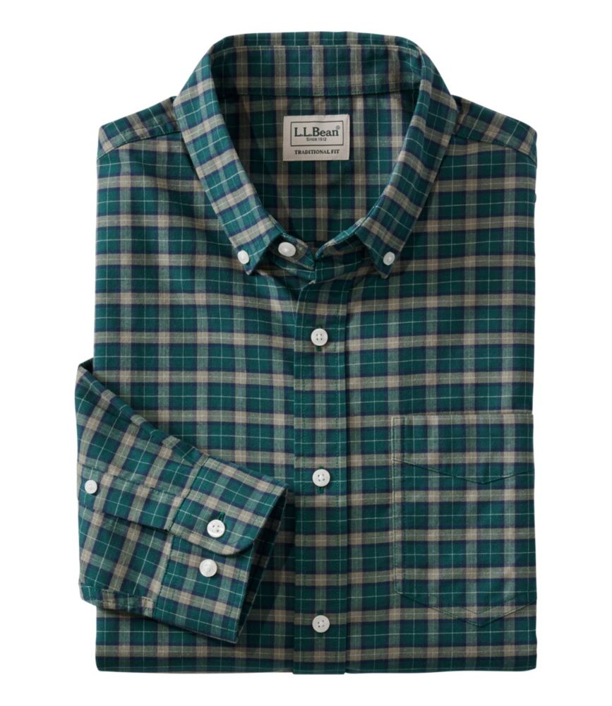 Men's Comfort Stretch® Oxford Shirt, Traditional Untucked Fit, Plaid