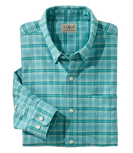 Men's Comfort Stretch Oxford Shirt, Slightly Fitted Untucked Fit, Plaid