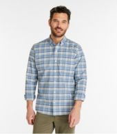 Men's Comfort Stretch Oxford Shirt, Slightly Fitted Untucked Fit, Plaid