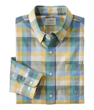 Men's Comfort Stretch® Oxford Shirt, Slightly Fitted Untucked Fit, Plaid