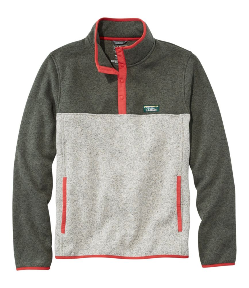 color block fleece pullover