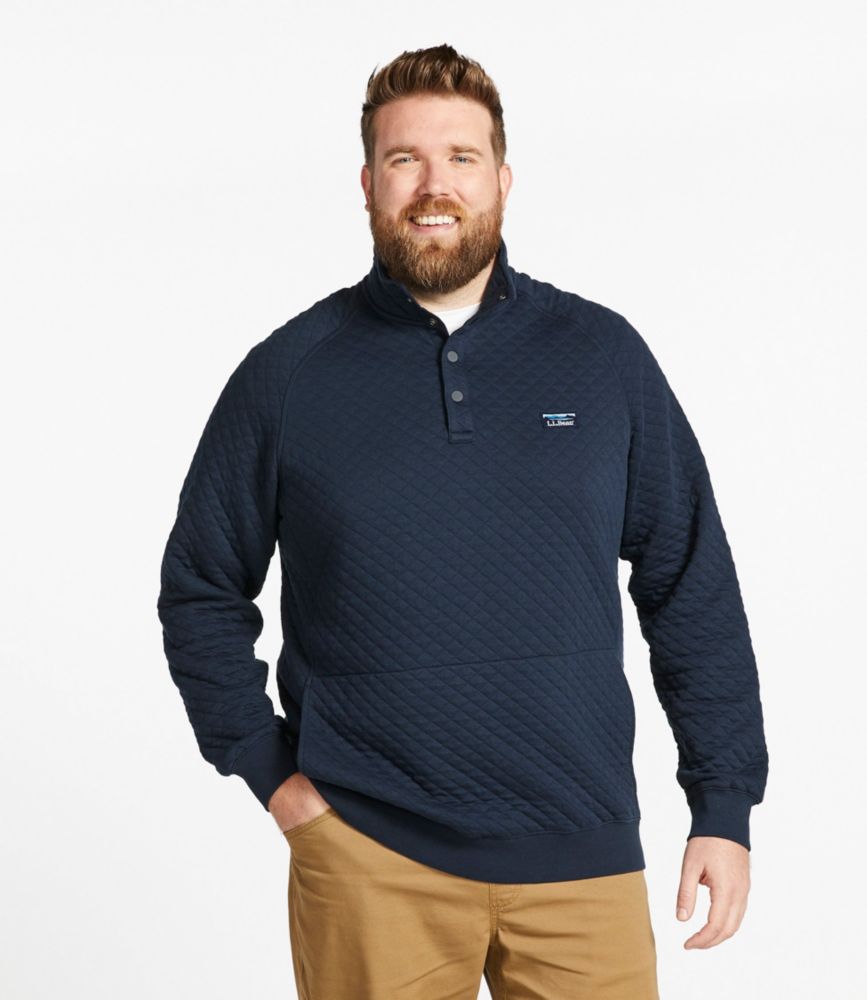 Men's Quilted Sweatshirt Pullover, Classic Navy, large image number 3
