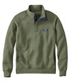 Men's Quilted Sweatshirt Pullover, Deep Olive, small image number 0