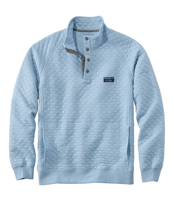Men's Quilted Sweatshirt Pullover, Surf Blue Heather, large image number 0