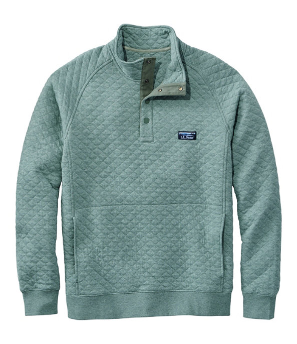 Men's Quilted Sweatshirt, Pullover, Faded Sage Heather, large image number 0