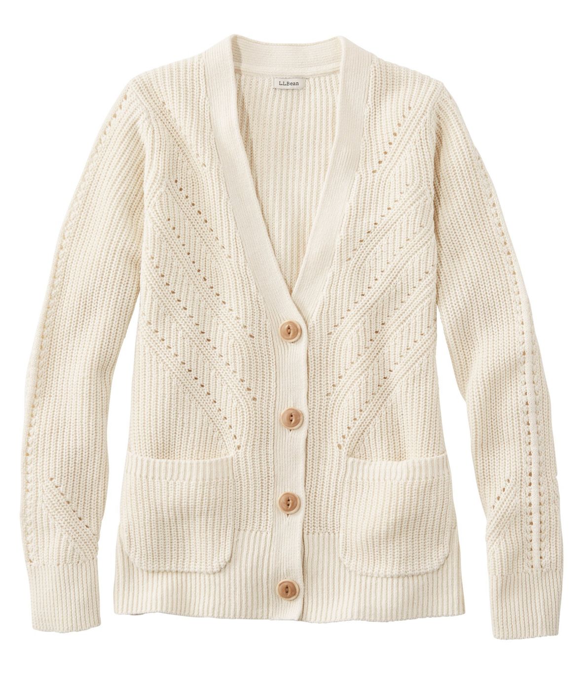 Women's Linen-Blend Sweater, Button-Front Cardigan