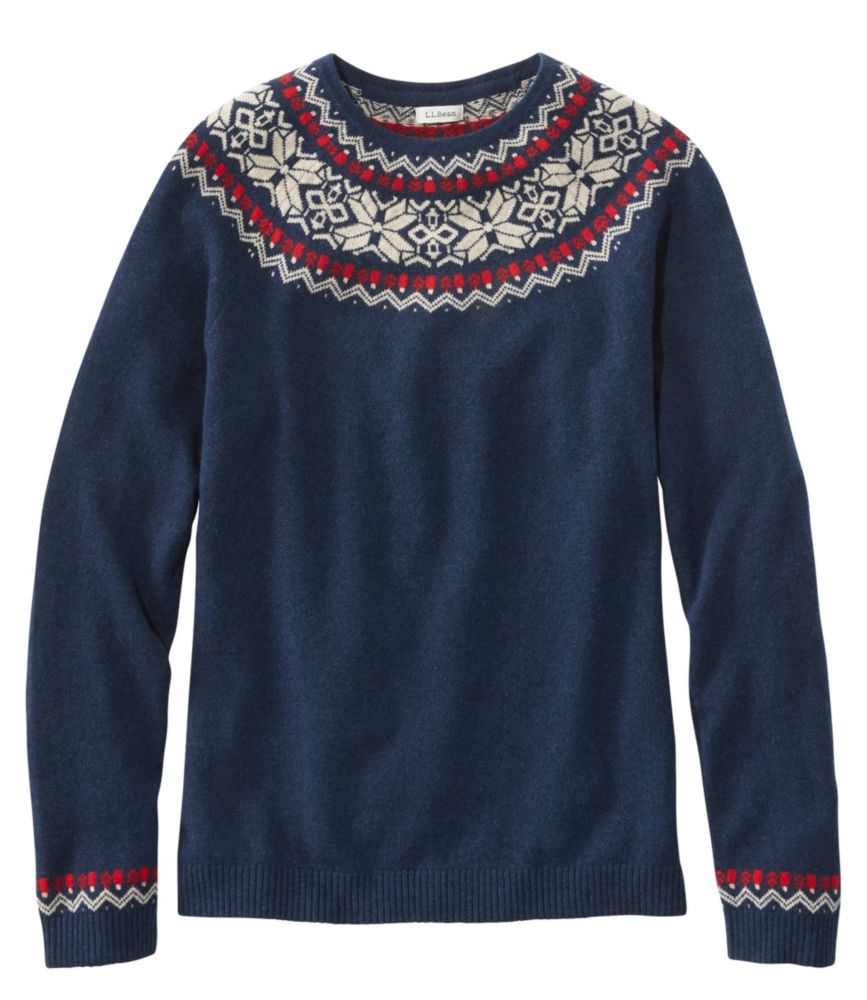 Women's Classic Cashmere Sweater, Crewneck Fair Isle Sweaters at L.L.Bean