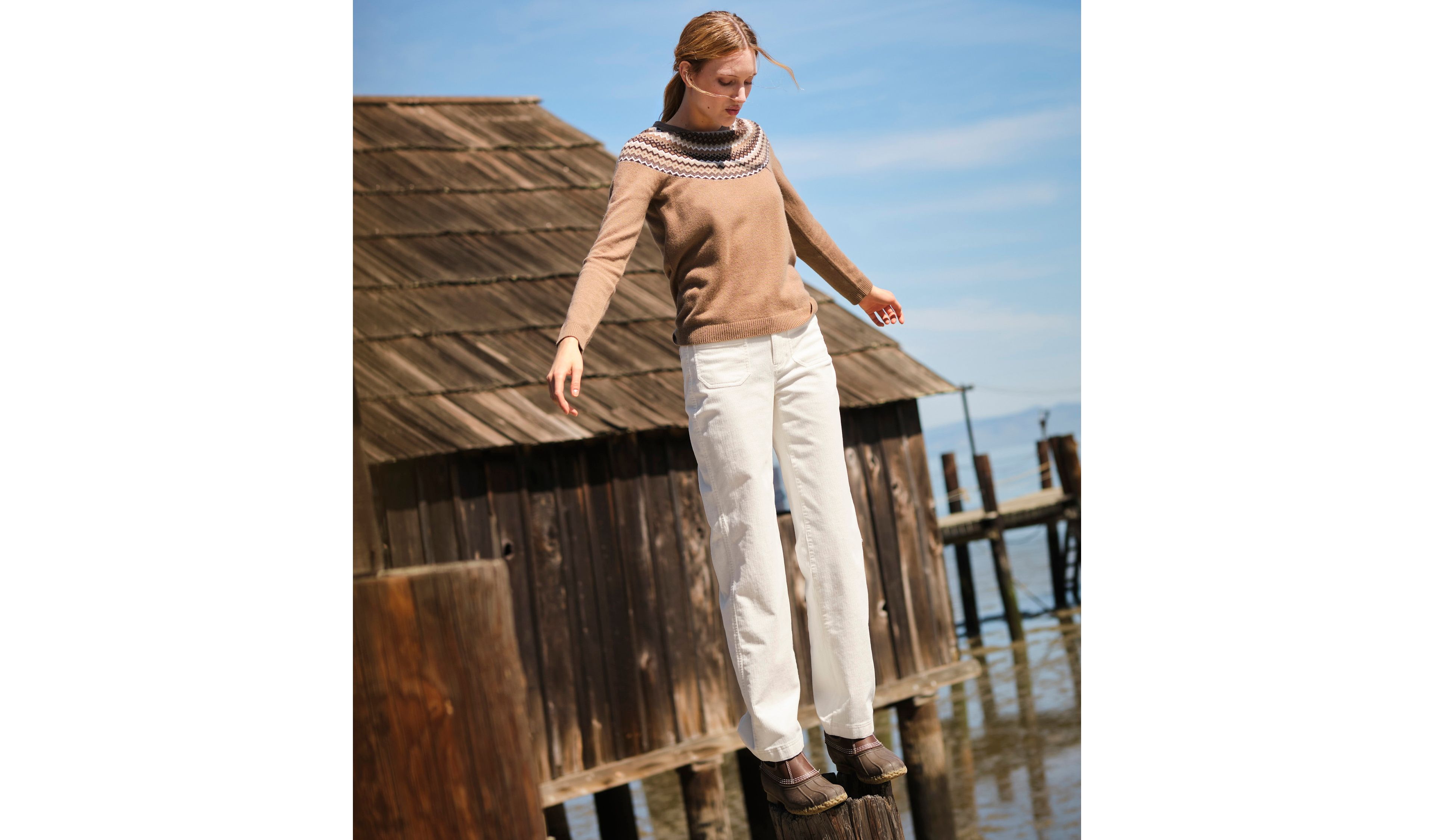 Women's Classic Cashmere Sweater, Crewneck Fair Isle