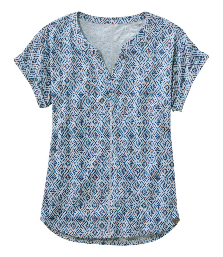 Women's Streamside Tee, Short-Sleeve Splitneck Print
