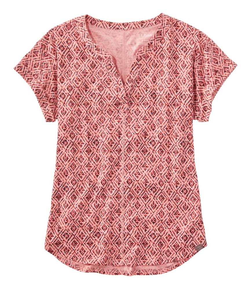Women's Streamside Tee, Short-Sleeve Splitneck Print