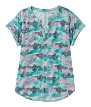 Women's Streamside Tee, Short-Sleeve Splitneck Print