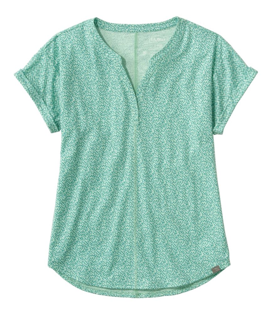 Women's Streamside Tee, Short-Sleeve Splitneck Print