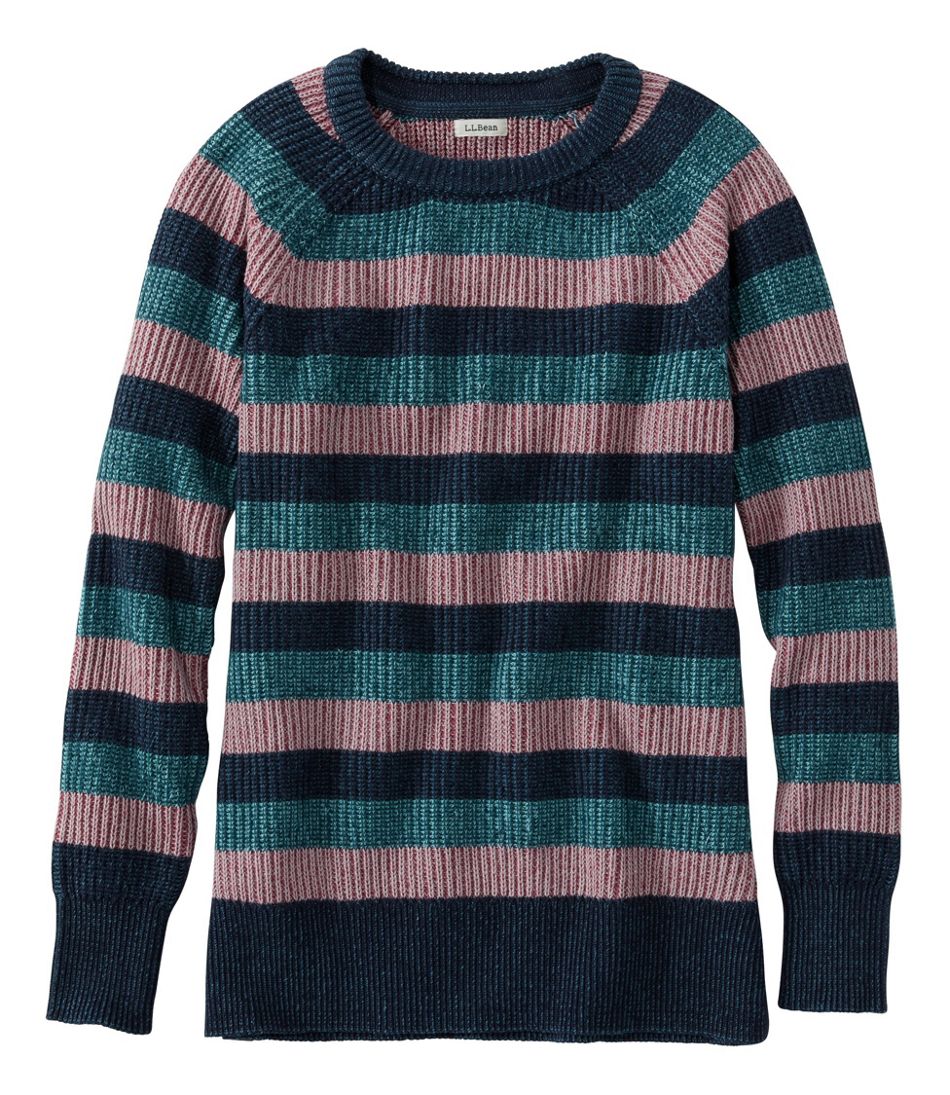 Women's Coastal Cotton Sweater, Pullover Stripe